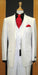 WHITE EXTRA FINE Light Weight Soft Fabirc 3PC VESTED Suits For Men 2 Button Style - All White Suit