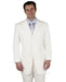 2 Button Solid Side Vent 1 Pleat Pants Regular Fit Poly~rayon White Suits For Men