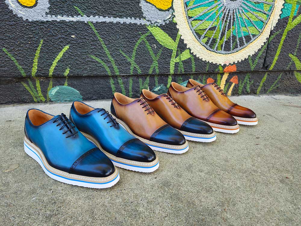 Carrucci Two Tone Cap toe Calfskin Oxford