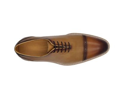 Carrucci Two Tone Cap toe Calfskin Oxford