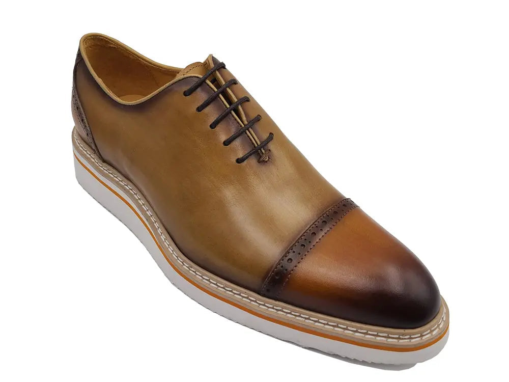 Carrucci Two Tone Cap toe Calfskin Oxford