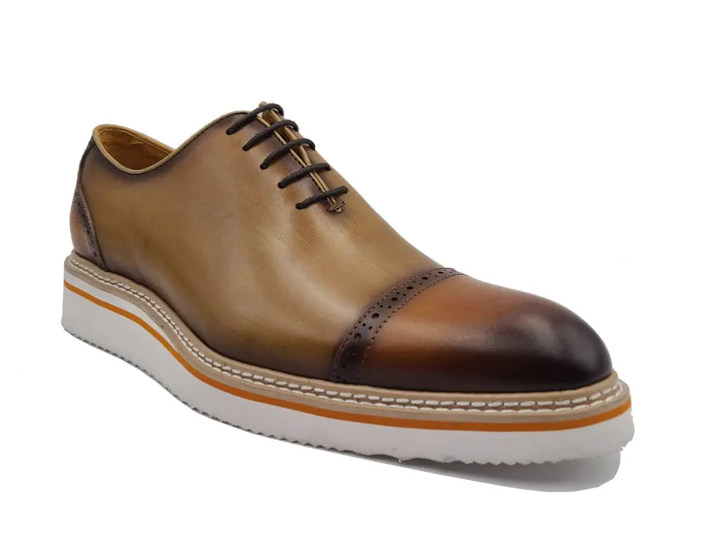 Carrucci Two Tone Cap toe Calfskin Oxford