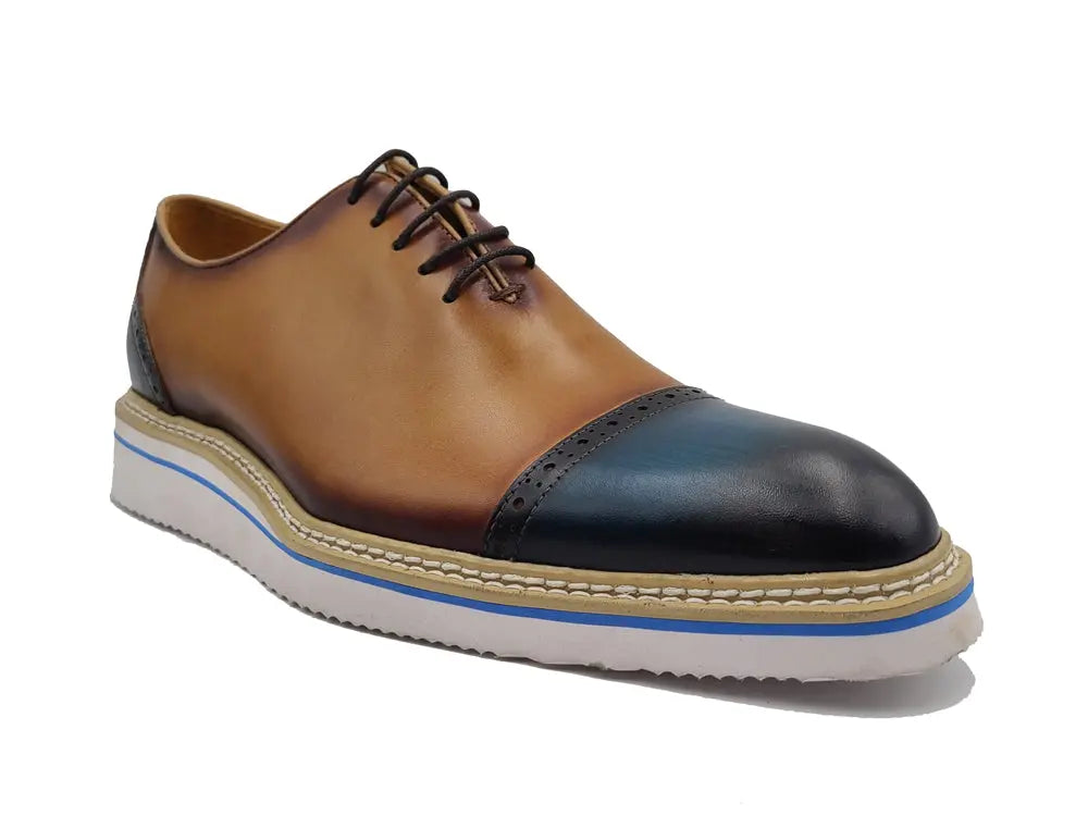 Carrucci Two Tone Cap toe Calfskin Oxford