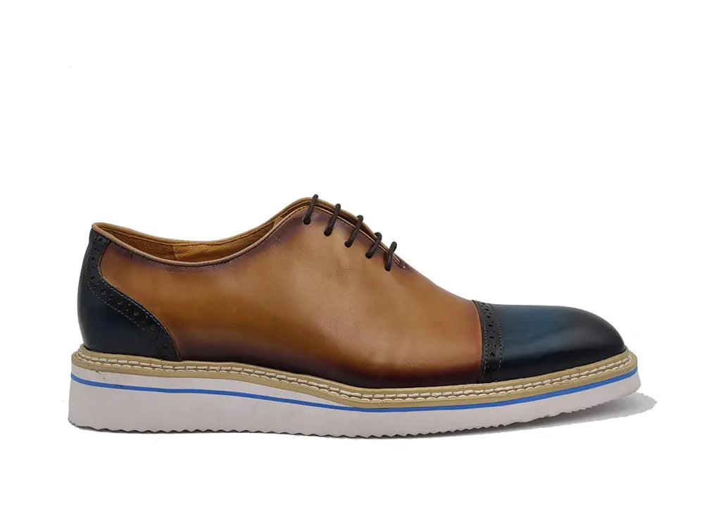 Carrucci Two Tone Cap toe Calfskin Oxford