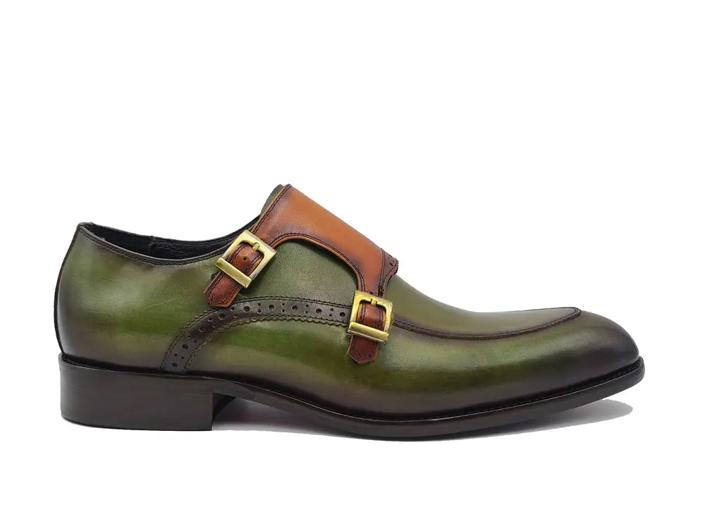 Carrucci Two Tone Double Monk Strap