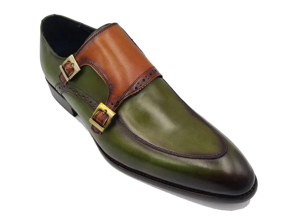 Carrucci Two Tone Double Monk Strap