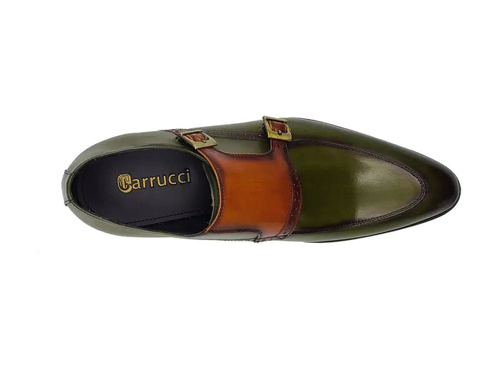 Carrucci Two Tone Double Monk Strap
