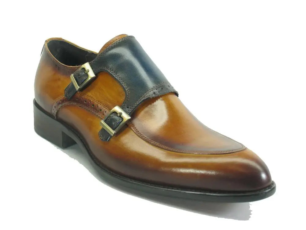 Carrucci Two Tone Double Monk Strap