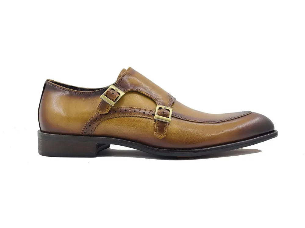 Carrucci Two Tone Double Monk Strap