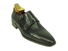 Carrucci Two Tone Monk Strap Loafer - Black Cognac Lawn/Tan
