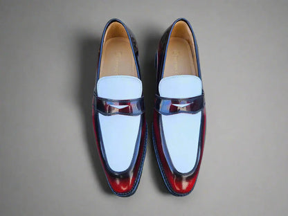 Carrucci Two Tone Patent Leather Penny Loafer