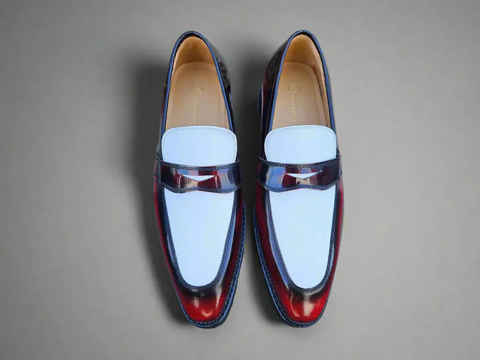 Carrucci Two Tone Patent Leather Penny Loafer