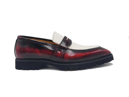 Carrucci Two Tone Patent Leather Penny Loafer