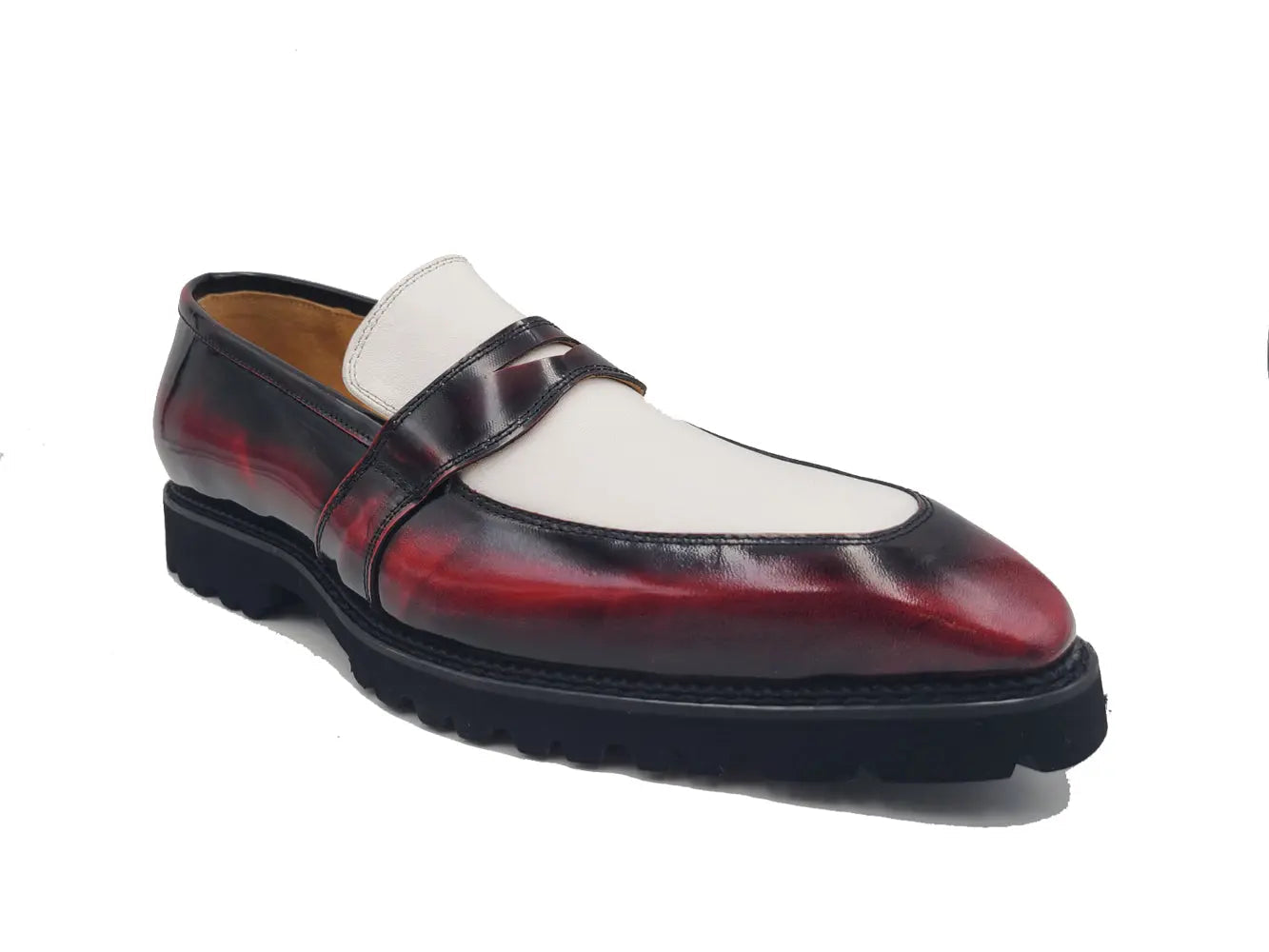 Carrucci Two Tone Patent Leather Penny Loafer