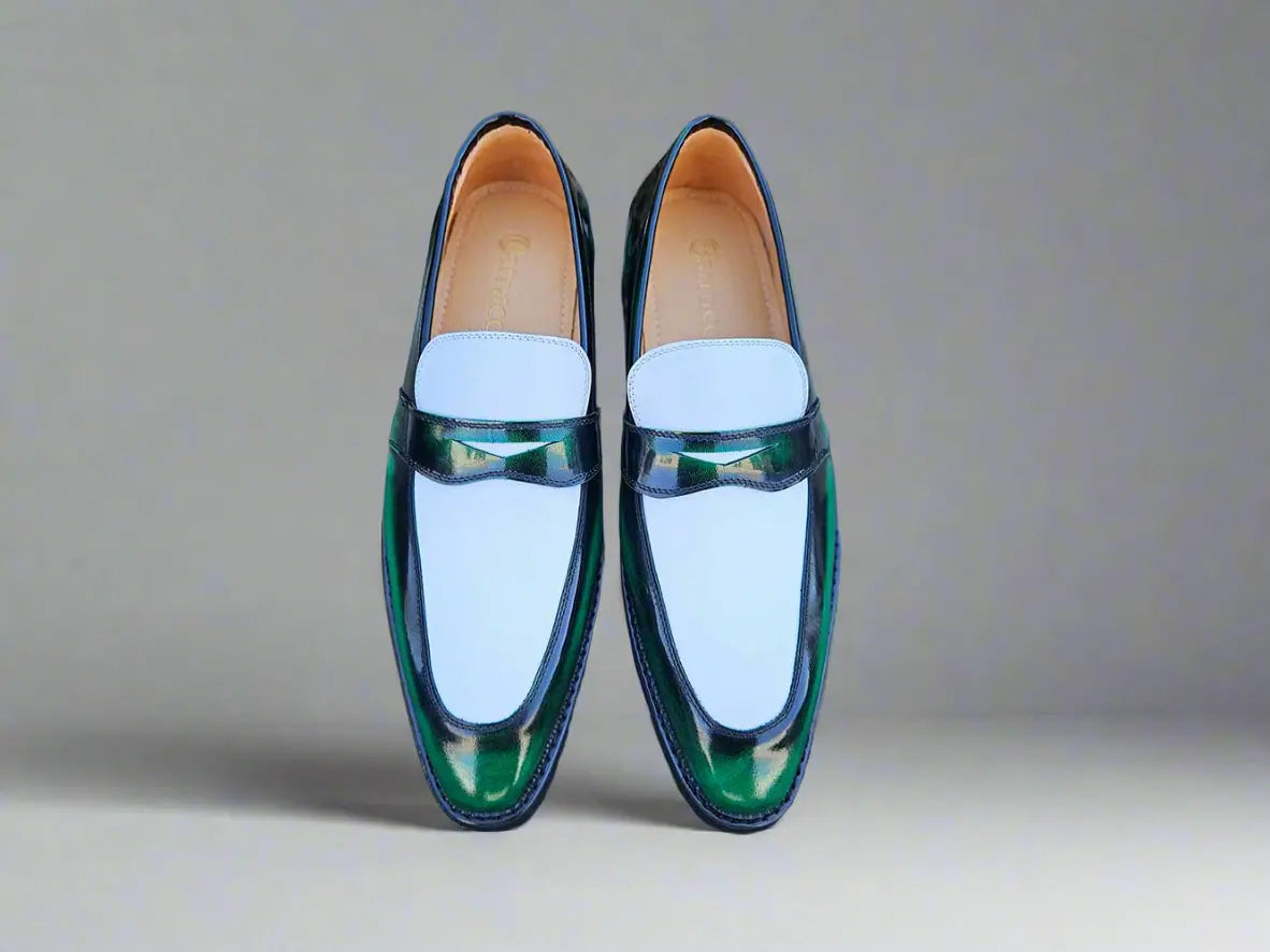 Carrucci Two Tone Patent Leather Penny Loafer