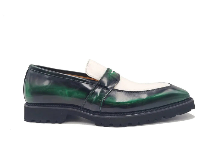 Carrucci Two Tone Patent Leather Penny Loafer