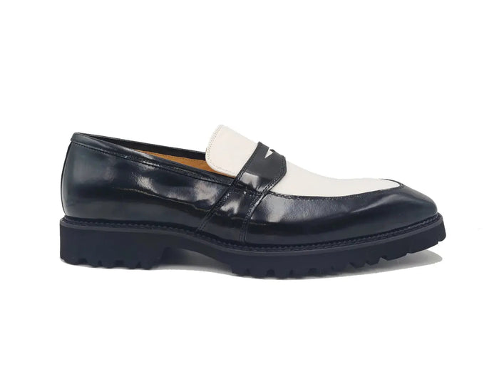 Carrucci Two Tone Patent Leather Penny Loafer