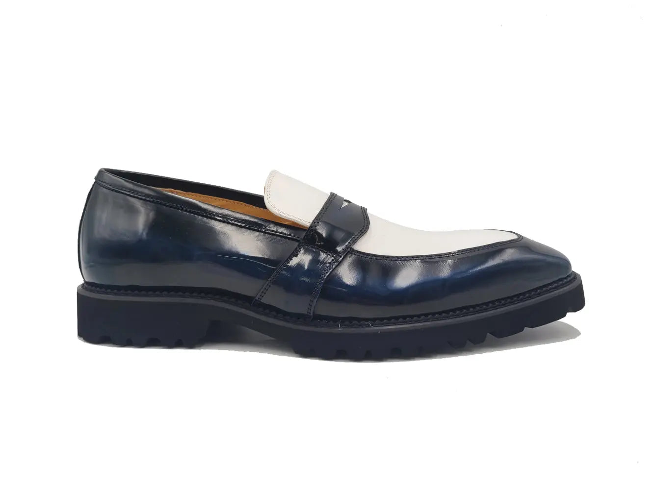Carrucci Two Tone Patent Leather Penny Loafer