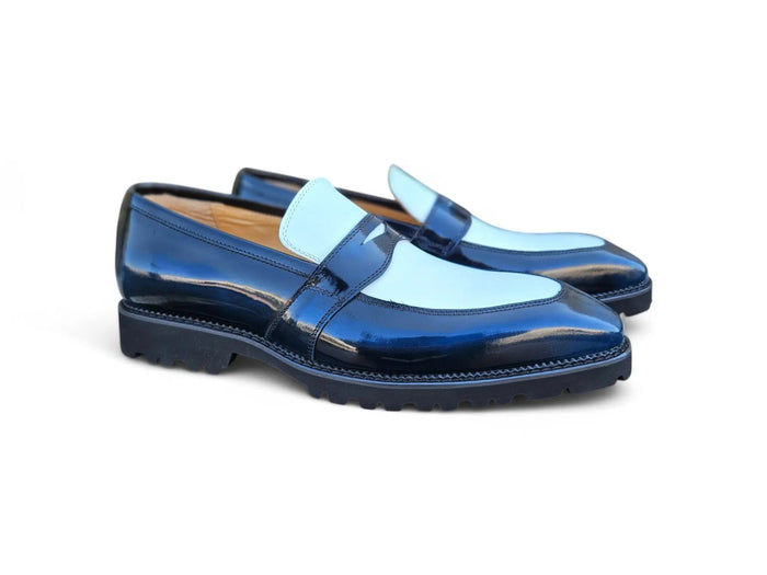 Carrucci Two Tone Patent Leather Penny Loafer