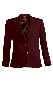 Two Button Burgundy Women Blazer