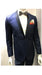 Two Toned Navy Blue ~ Midnight Color Paisley Dinner Jacket Black Lapel Shawl collar Blazer