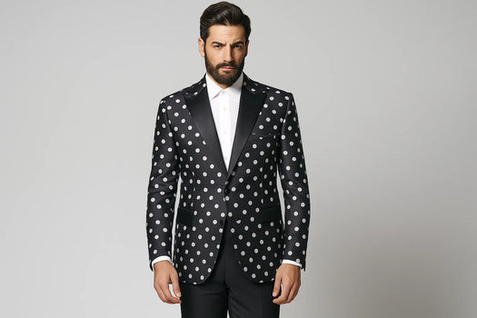 Men's Black ~ White Two Button Cheap Priced Designer Fashion Dress Casual Blazer On Sale Prom Blazer - Image 2