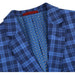 Saco vaquero - Western Sport Coat - Western Blazer - Mens Slim Fit Two Button Sport Coat Blazer In Royal & Navy Blue Windowpane Plaid