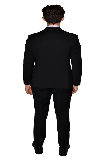 Two Piece Slim Fit Suit Solid Black 