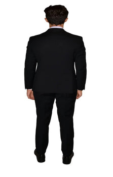 Two Piece Slim Fit Suit Solid Black 