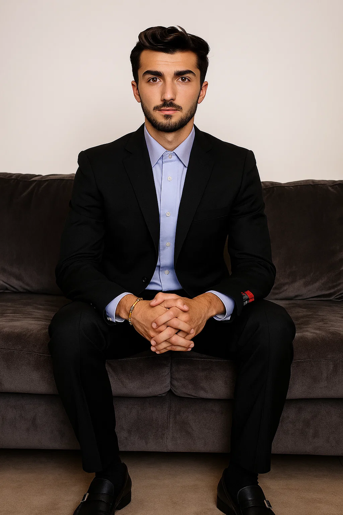 Two Piece Slim Fit Suit Solid Black 