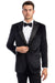 Mens Black Blazer - Men's Two Button Peak Lapel Velvet Wedding & Prom Tuxedo Jacket in Black
