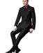 Ultra Slim Fit Double Breasted Black Suit - Narrow Leg Pants - Gucci Cut - Tapered Jacket