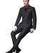 Ultra Slim Fit Double Breasted Charcoal Suit - Narrow Leg Pants - Gucci Cut - Tapered Jacket