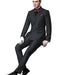 Ultra Slim Fit Double Breasted Charcoal Suit - Narrow Leg Pants - Gucci Cut - Tapered Jacket
