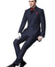 Ultra Slim Fit Double Breasted Navy Suit - Narrow Leg Pants - Gucci Cut - Tapered Jacket