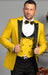 Ultra Slim Fit Prom Tuxedos - Yellow Prom Suits with Double Breasted Vest - Homecoming Suit