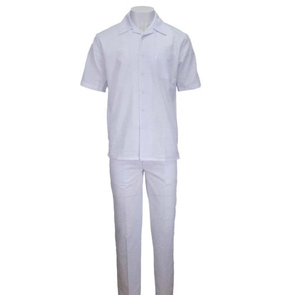 White Seersucker Relaxed Fit 2pc