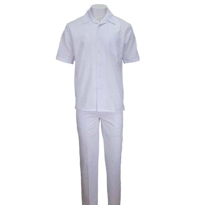 White Seersucker Relaxed Fit 2pc