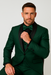 Mens Emerald Green Tuxedo with Black Satin Shawl Lapel – 3 Piece Formal Suit with Vest