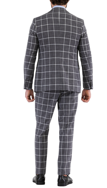 Harvy Grey Mens 2 Button Slim Notch Lapel Suit