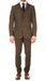 Tweed Herringbone ~ Cognac ~ Herringbone 2 Button Slim Fitted Tapered Vested Suit Ves