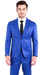 Mens Slim Fit Plaid Suit in Blue – Elegant 3 Piece Formal Set