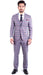 Stylish Grey and Red Checkered Suit for Men – Slim Fit 3 Piece Formal Outfit