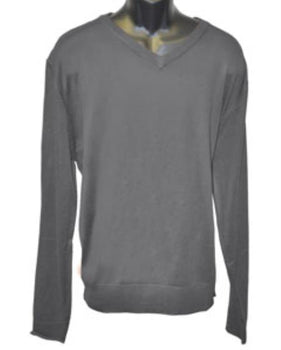 Men's Charcoal V Neck Long Slevee Sweater set Available in Mens Big And Tall Sweaters Sizes