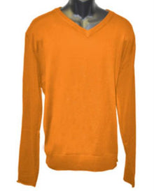 Men's Orange V Neck Long Slevee Sweater set Available in Mens Big And Tall Sweaters Sizes