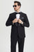 Men's Stacy Adams Vested One Button Shawl Lapel Designer Tuxedo in Black