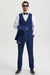 Men's Stacy Adams Vested One Button Shawl Lapel Designer Tuxedo in Indigo Blue