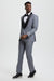 Men's Stacy Adams Vested One Button Shawl Lapel Designer Tuxedo in Grey