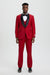 Men's Stacy Adams Vested One Button Shawl Lapel Designer Tuxedo in Red