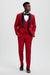 Men's Stacy Adams Vested One Button Shawl Lapel Designer Tuxedo in Red